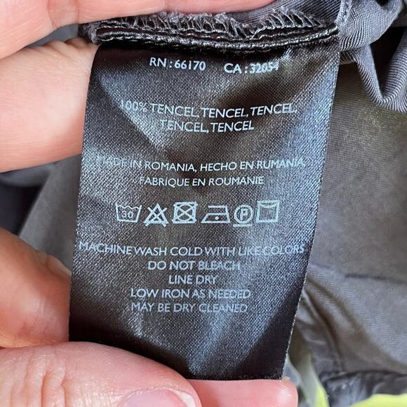 Anthropologie Maeve Women's Grey 100% Tencel Tie Front Blouse Size M - Picture 9 of 9